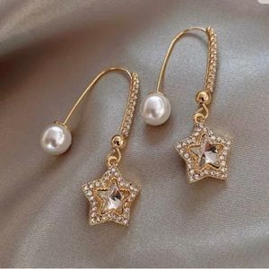 🌟New Star Pearl Drop Earrings with Crystals